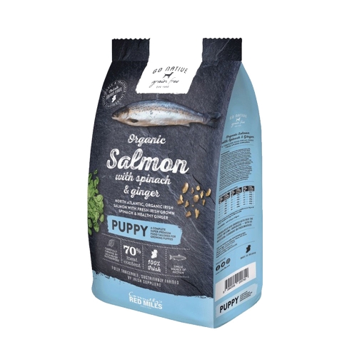 Go Native Puppy maistas šunims su lašiša, špinatais ir imbieru, 800 g