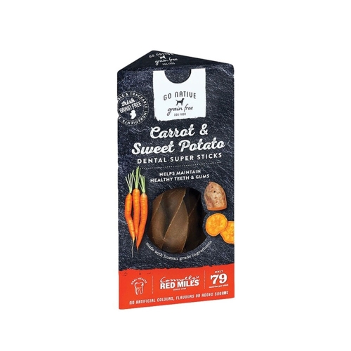 Go Native Dental lazdelės šunims su morkomis ir saldž. bulvėmis, 150 g