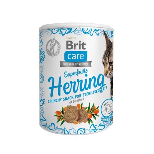Brit Care Superfruits Herring kačių skanėstai su silke, 100 g