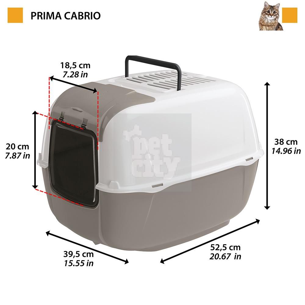 *Ferplast Prima Cabrio uždaras tualetas, 39,5x52,5x38cm, įv. spalvų -  2