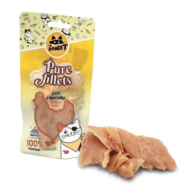 Mr.Bandit Pure Fillets skanėstai katėms su vištienos krūtinėlė, 30g -  2