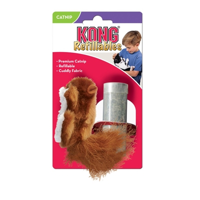 KONG Refillables Squirrel voverės formos žaislas katėms su katžole, 10 cm -  2