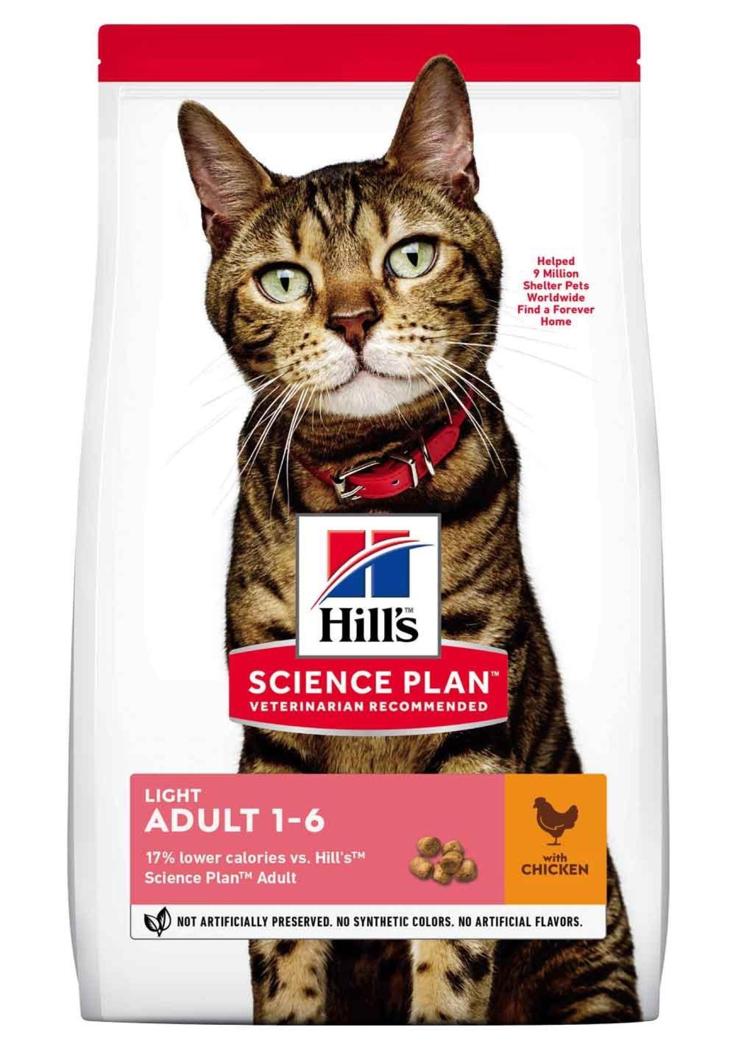 Hill's Science Plan Light Adult sausas maistas katėms su višt. 1,5 kg -  6