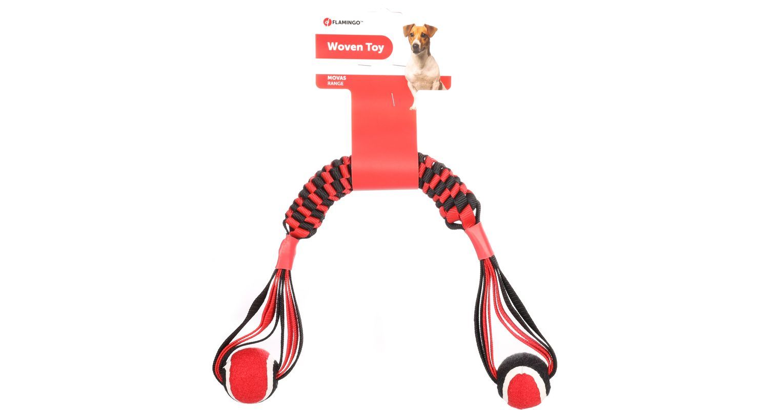 Flamingo Woven pintas žaislas su kamuoliukais, 55 cm -  3