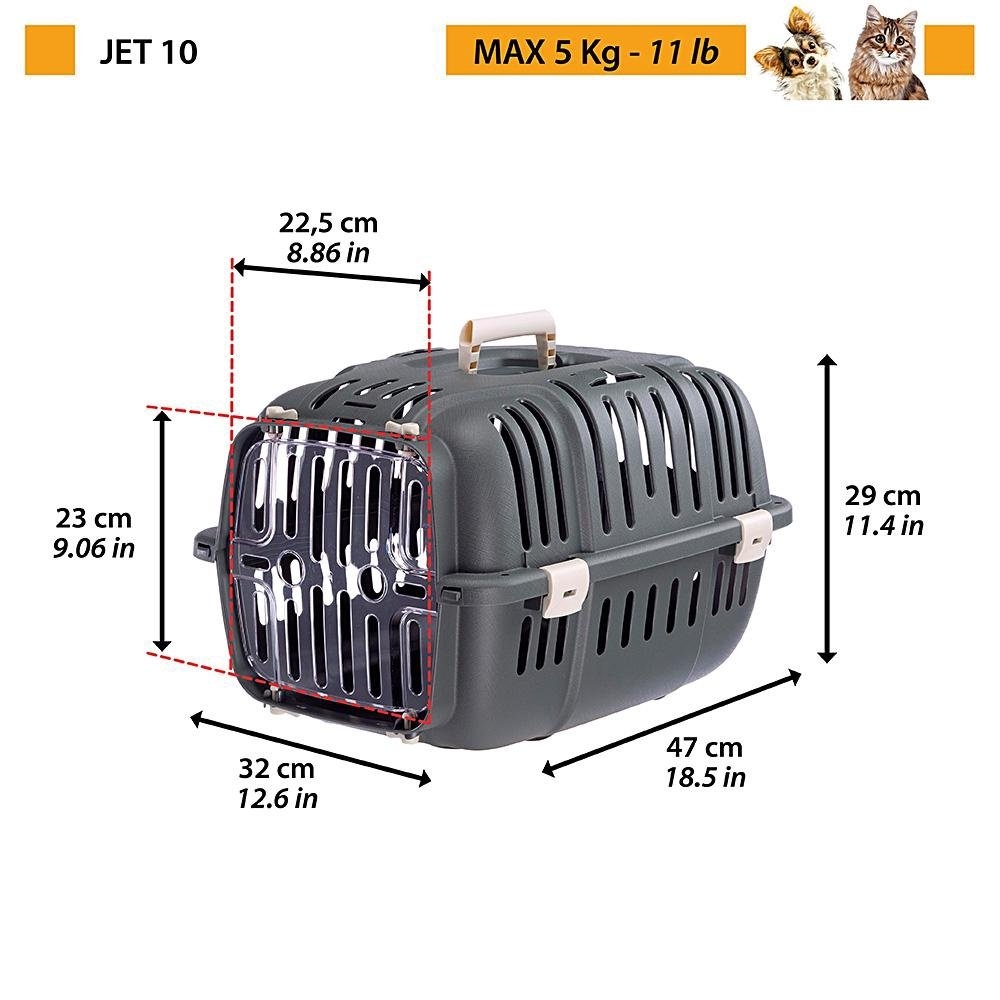 *Ferplast Jet 10 transportavimo narvas, 47x29x32 cm, įv. spalvų -  2