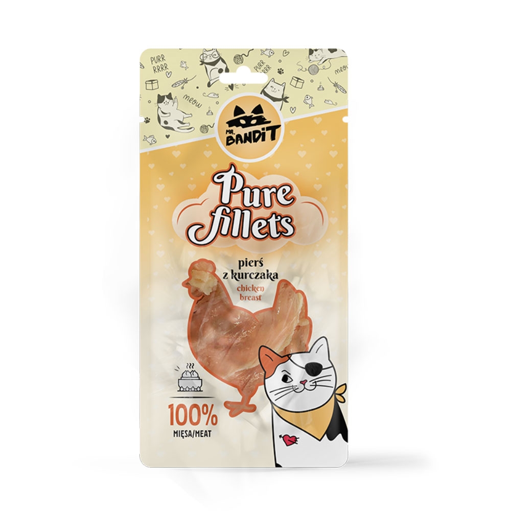 Mr.Bandit Pure Fillets skanėstai katėms su vištienos krūtinėlė, 30g -  3