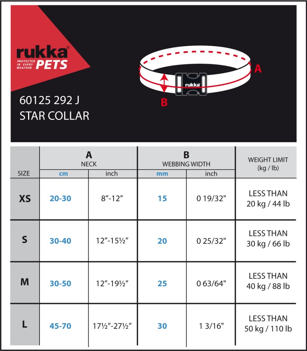 Rukka Star antkaklis, s dydis, 20mm/30-40cm, turkio spalvos -  2