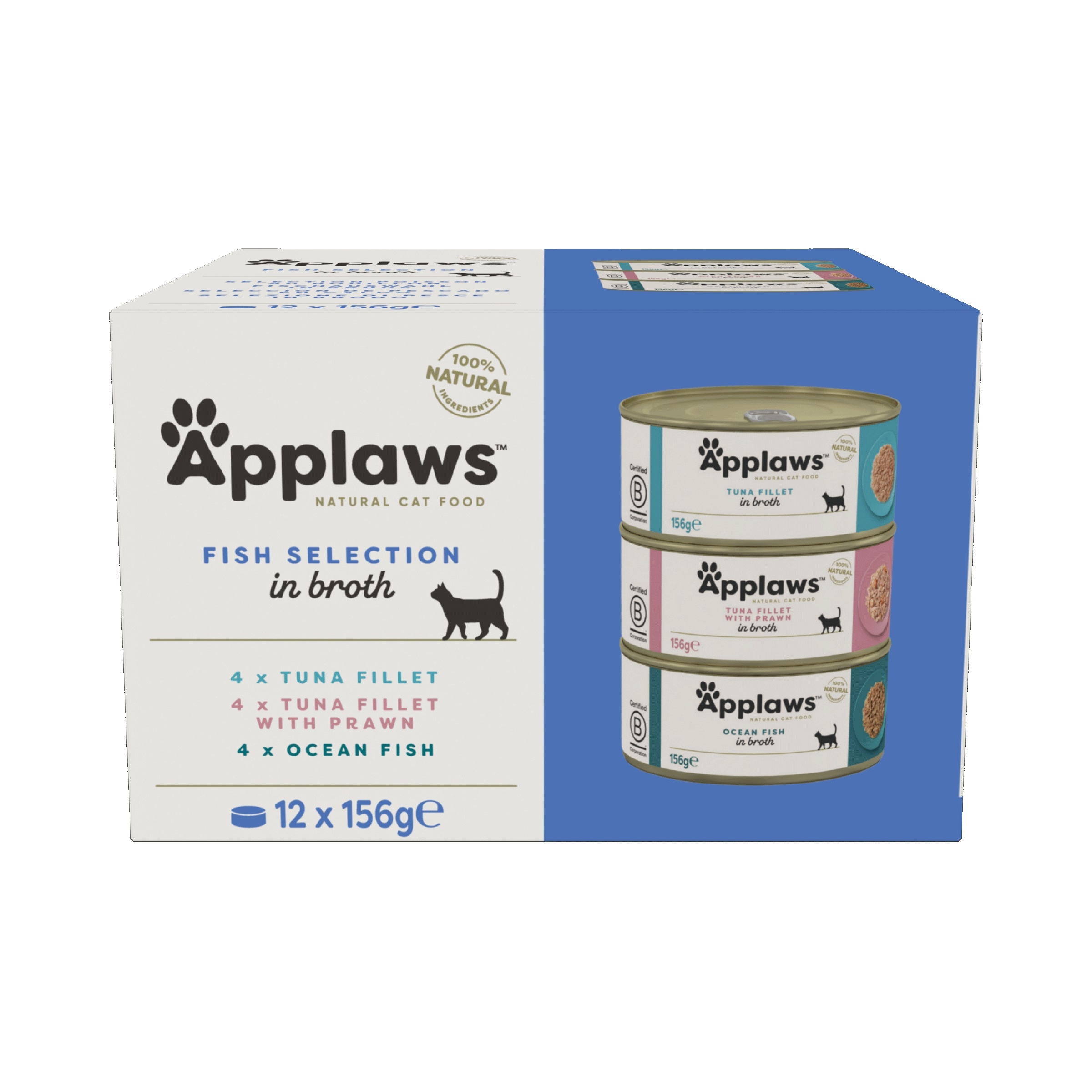 Applaws žuvies konservų rinkinys katėms, 12x156 g -  5