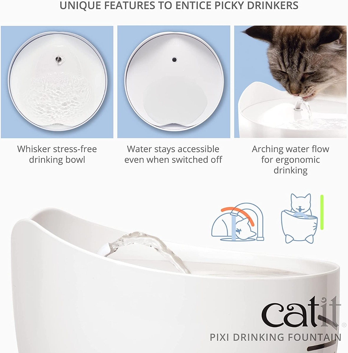 Catit Pixi automatinė girdykla - fontanas, baltas -  6