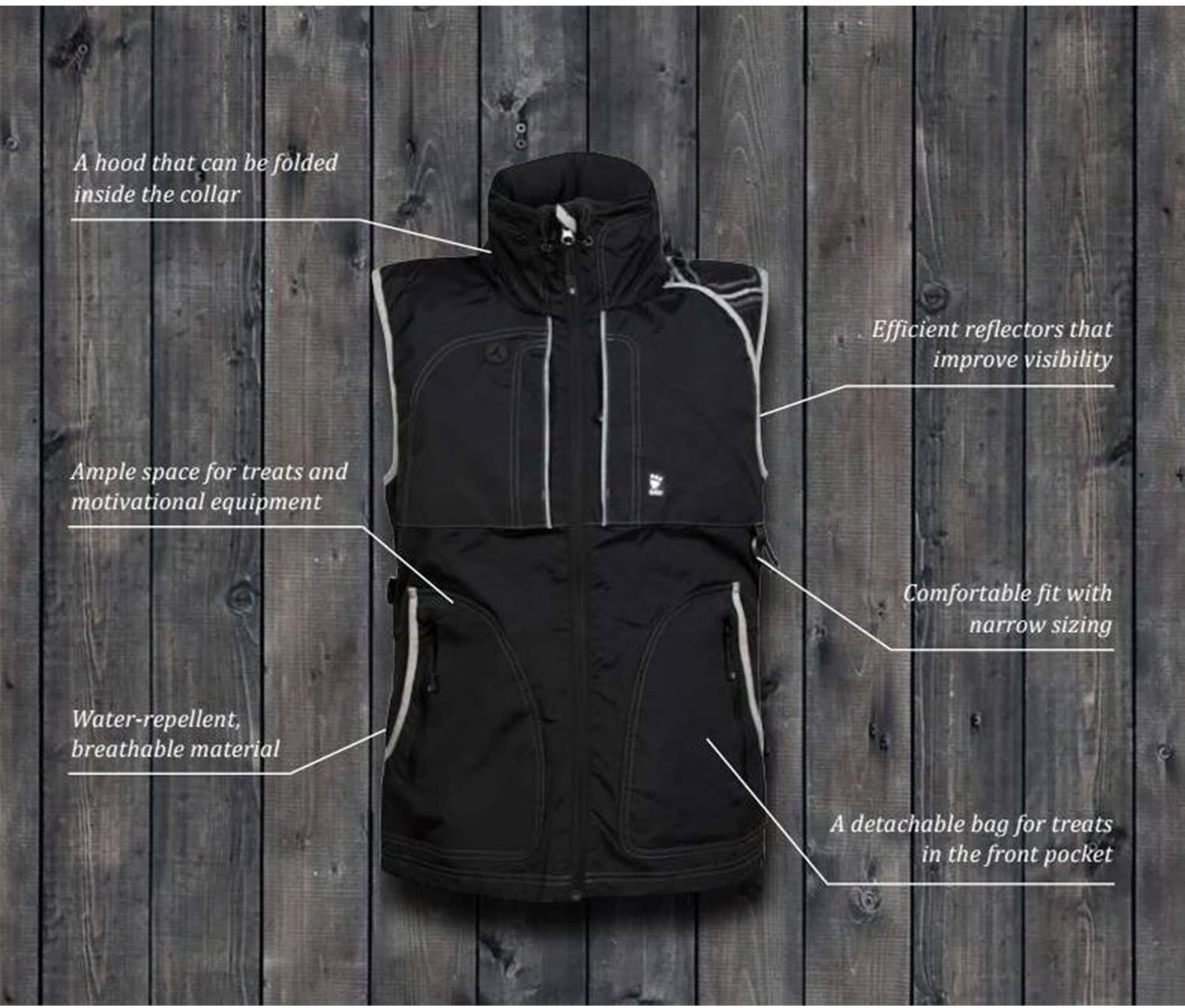 Hurtta Trainer's Vest dresūros liemenė šeimininkui, XXL, juoda -  3