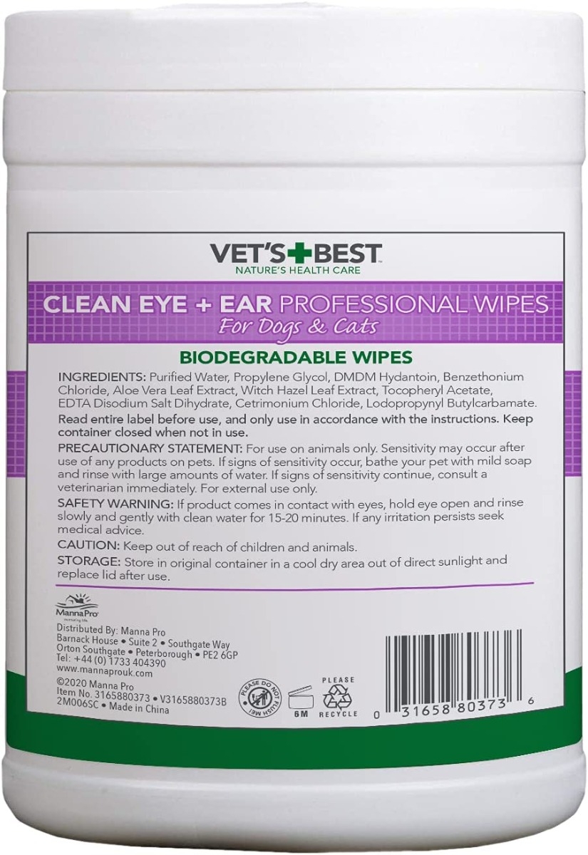 Vet's Best Clean Eye+Ear akių ir ausų valymo servetėlės, 160 vnt. -  2