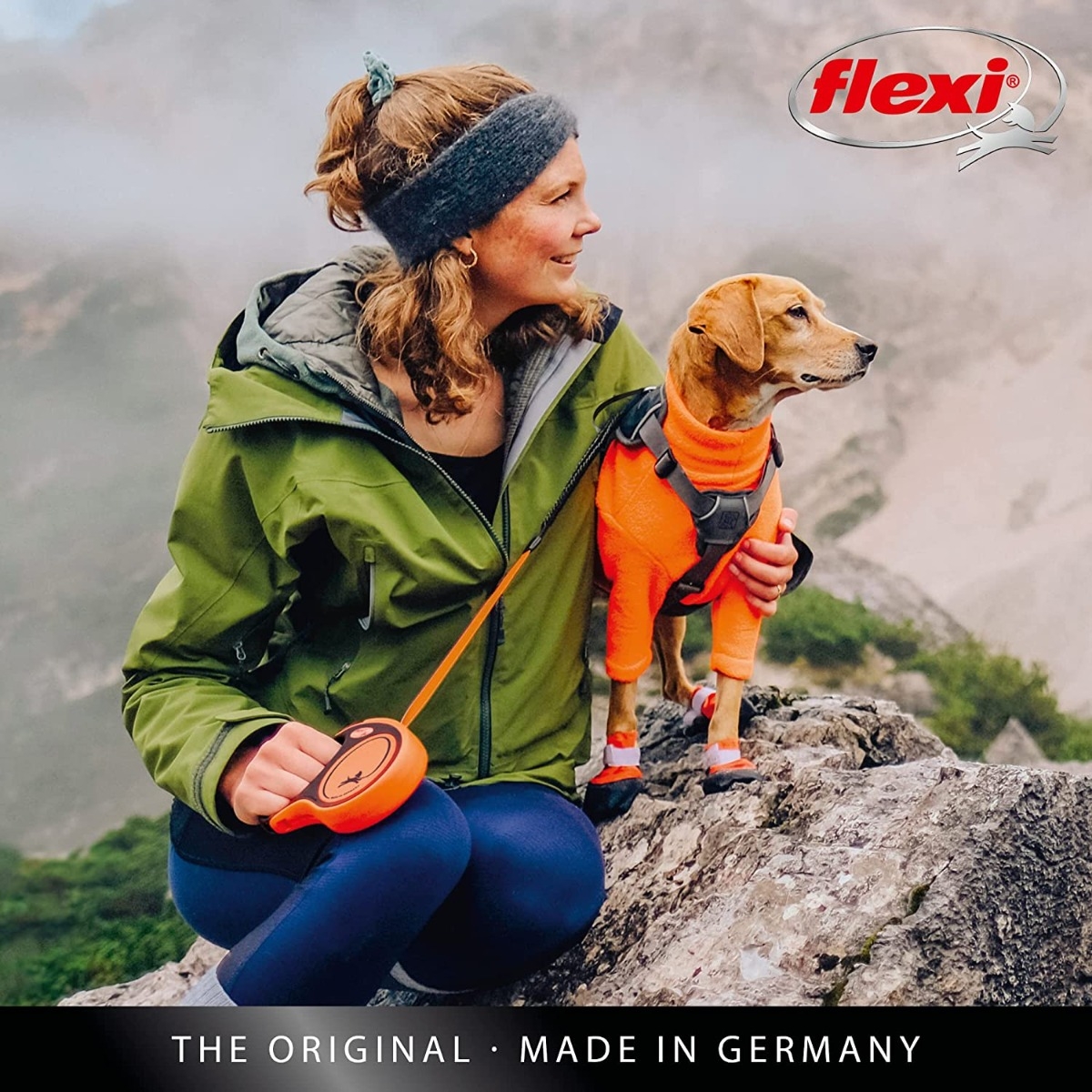 Flexi Xtreme automatinis juostinis pavadėlis, M/5 m, oranžinis -  5