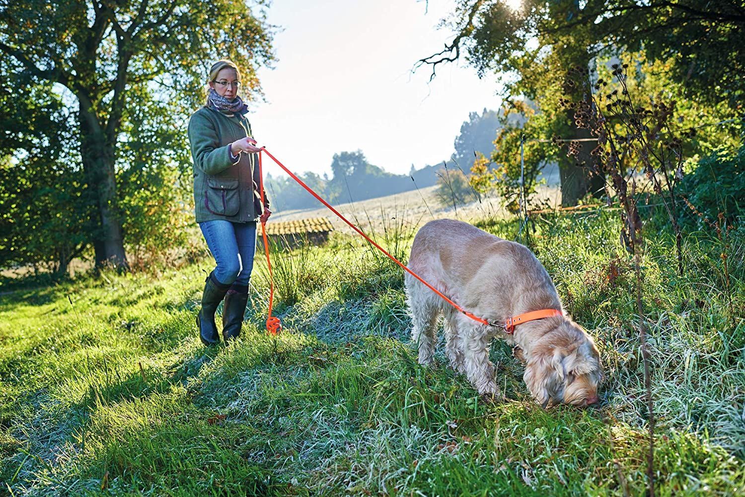 Hunter Tracking Convenience pavadėlis, 5m/15mm, oranžinis -  2