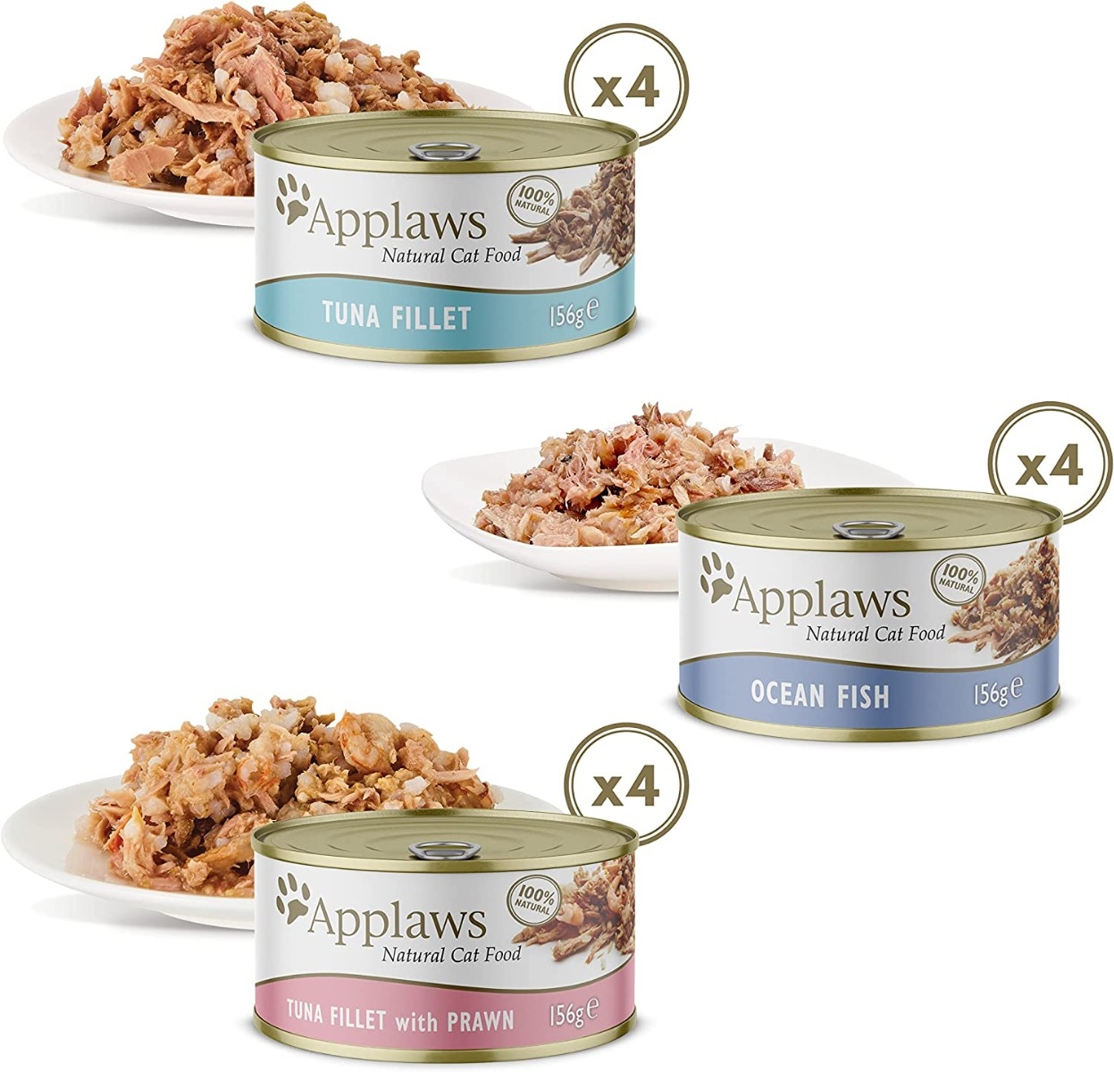 Applaws žuvies konservų rinkinys katėms, 12x156 g
