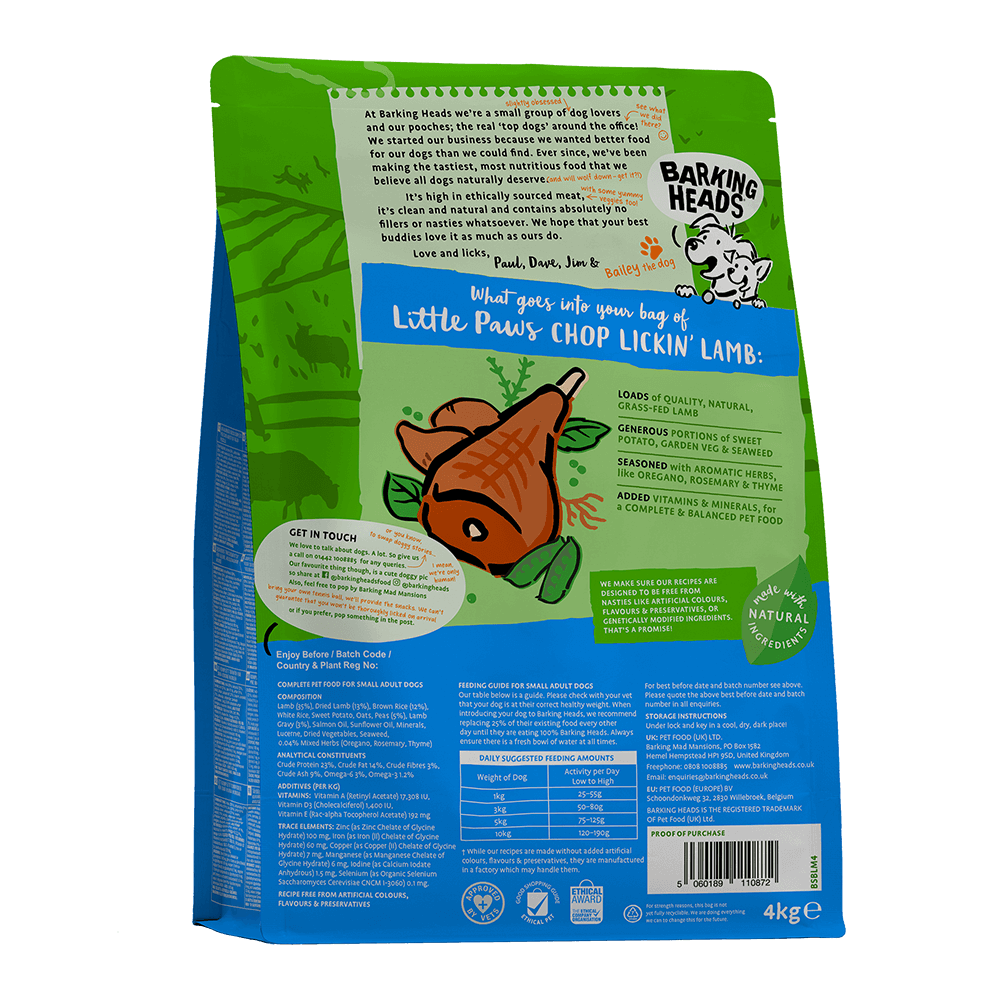 Barking Heads Chop Lickin Lamb maistas ma . veisl ms su riena 1 5kg