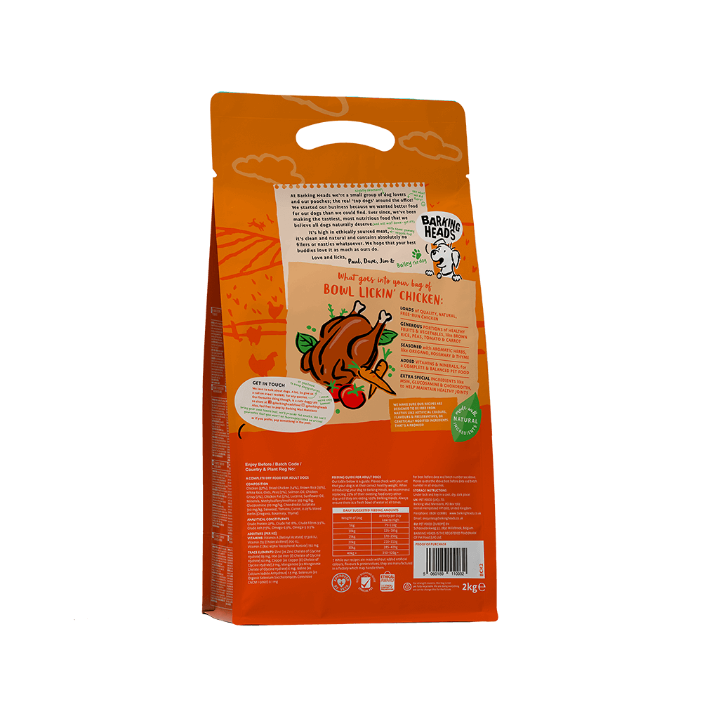 Barking Heads Lickin Goodness sausas maistas šunims su vištiena, 2kg -  2