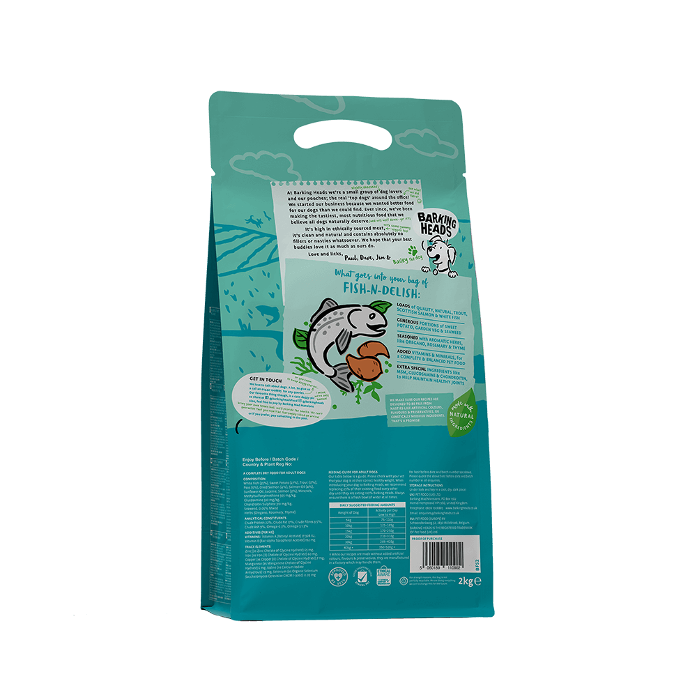 Barking Heads Fish-N-Delish sausas maistas šunims su žuvimi, 2 kg