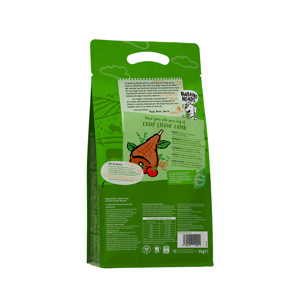 Barking Heads Chop Lickin Lamb sausas maistas šunims, 2 kg