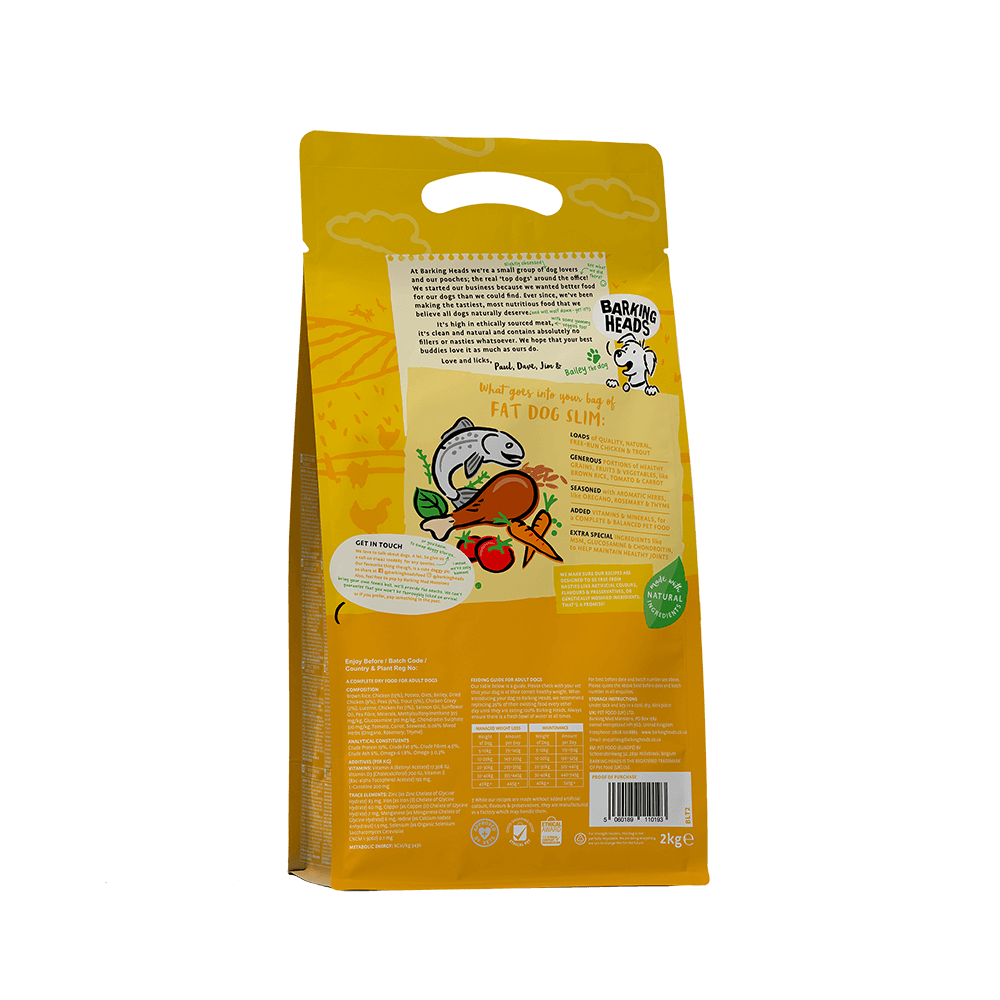 Barking Heads Fat Dog Slim sausas maistas šunims, 2 kg