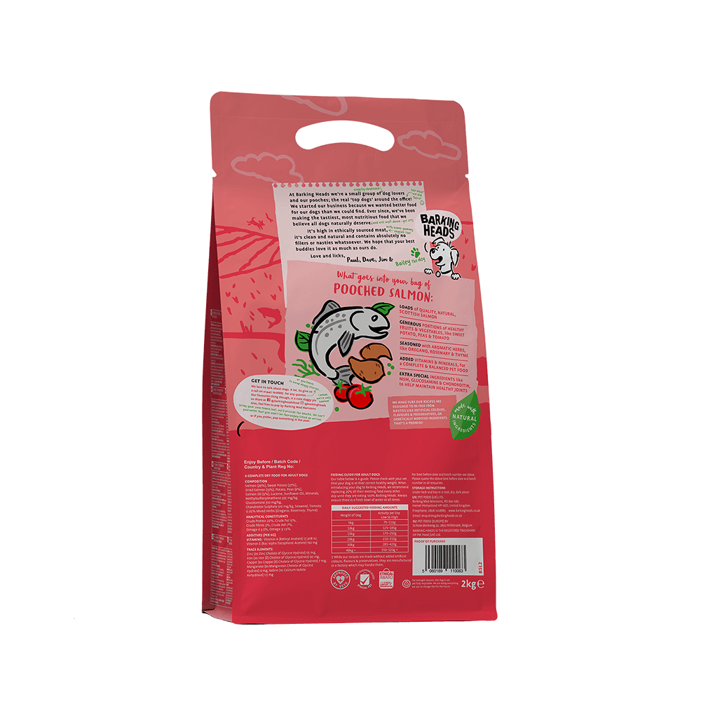 Barking Heads Pooched Salmon sausas maistas šunims su lašiša, 2 kg