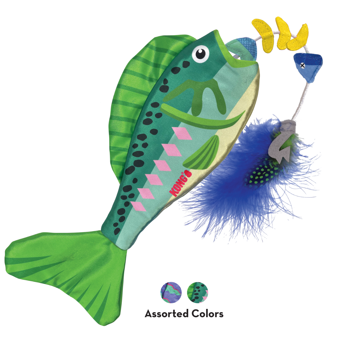 KONG Wrangler Angler Fish žaislas katėms žuvis, įv. rūšių -  2
