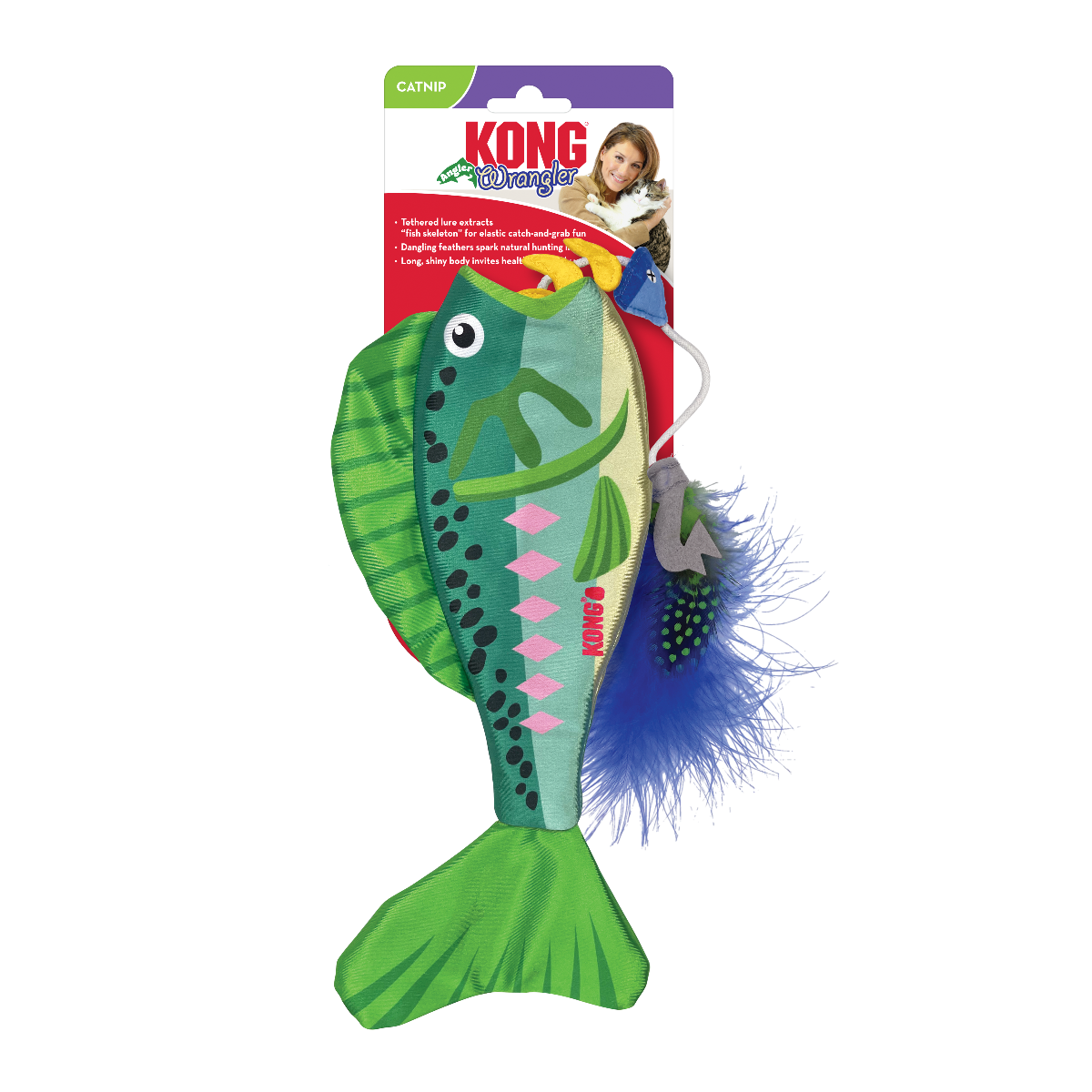 KONG Wrangler Angler Fish žaislas katėms žuvis, įv. rūšių -  4