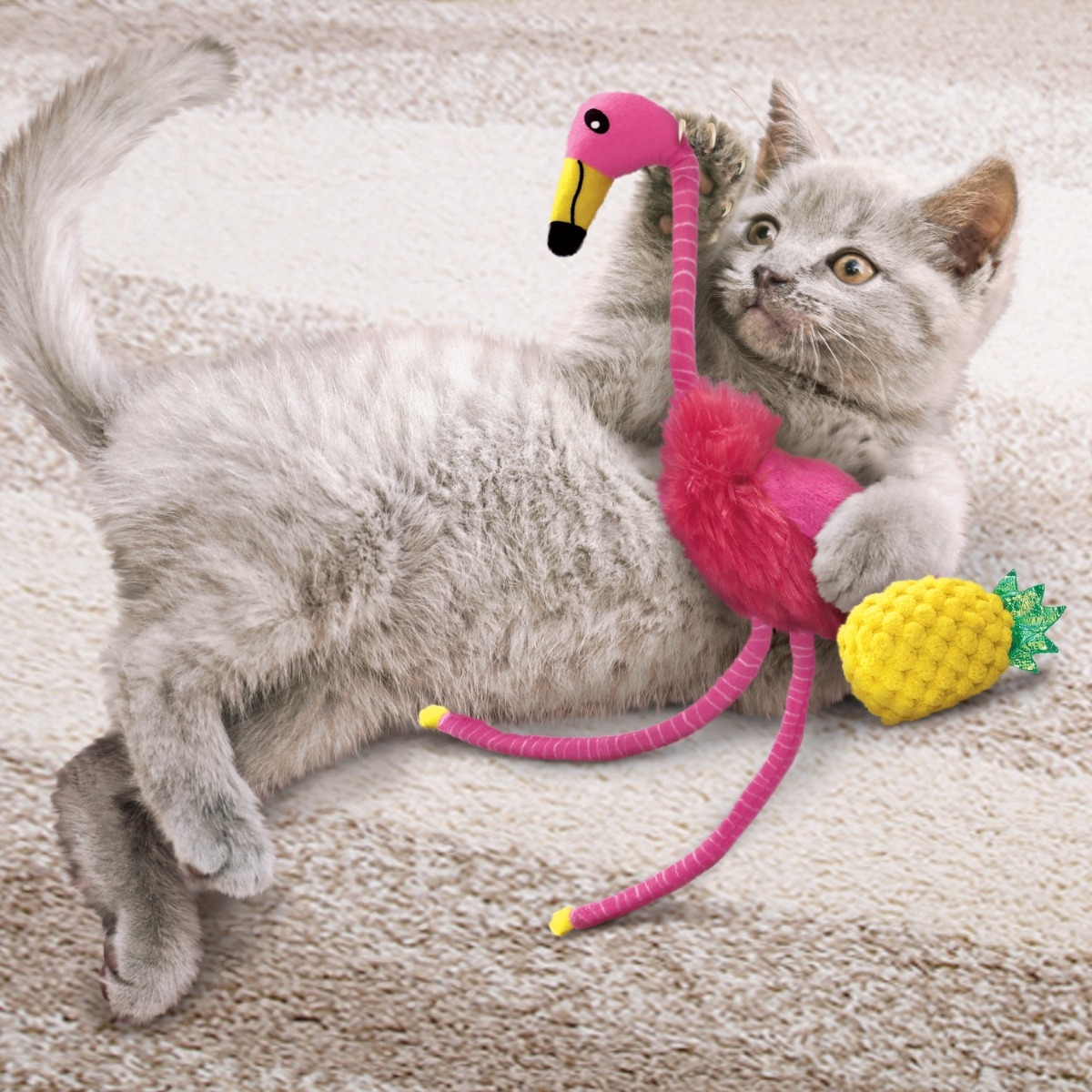 KONG Tropics Flamingo 2in1 žaislas katėms -  3