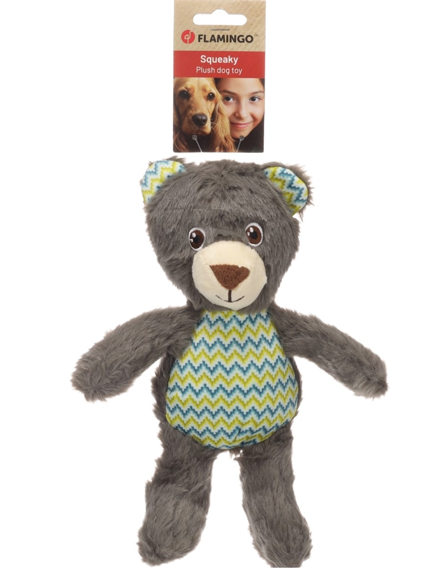 Flamingo Drala Bear žaislas šunims-meškiukas, 28cm, pilkas -  2