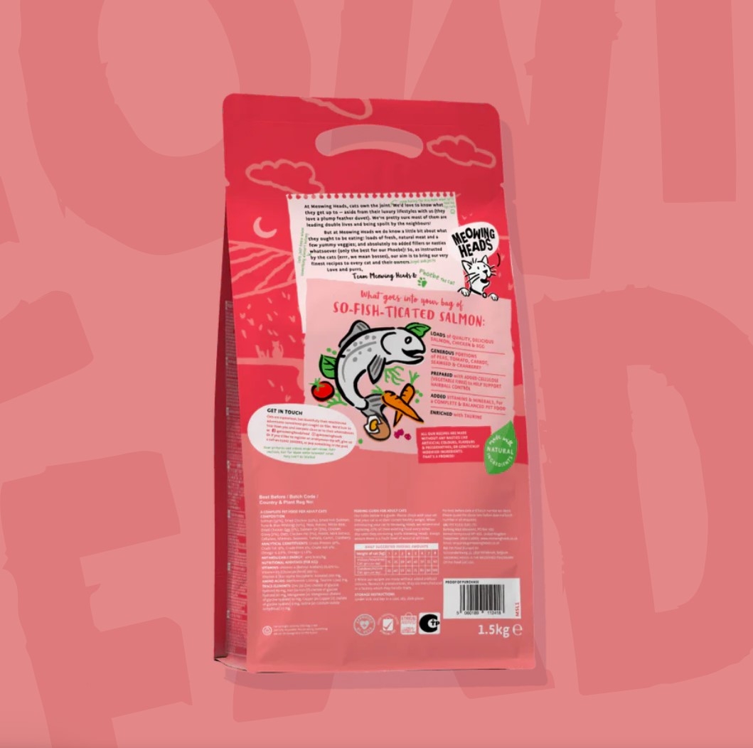Meowing Heads So-Fish-Ticated sausas maistas katėms su lašiša, 4kg -  2