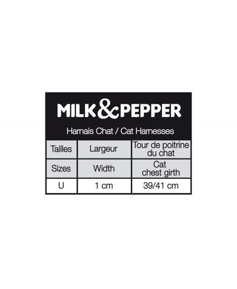 Milk&Pepper Stardust petnešos katėms, 39-41 cm, juodos -  2