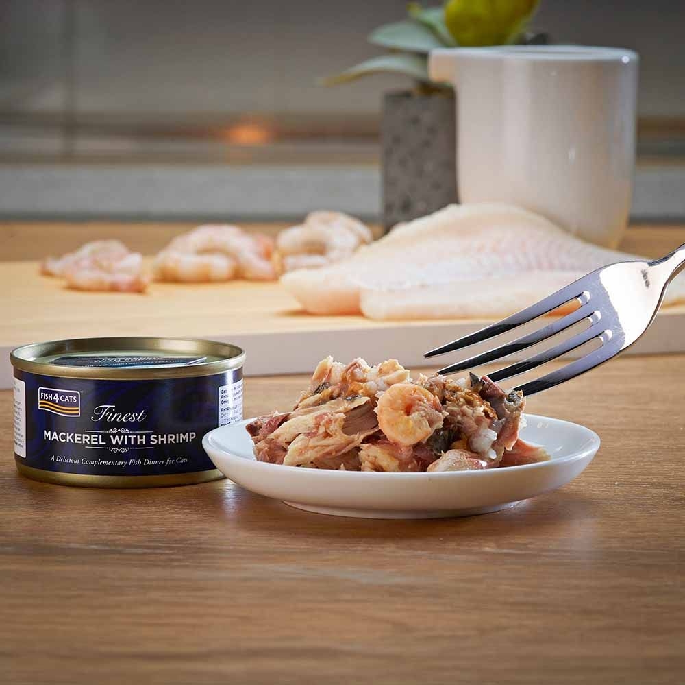 Fish4Cats konservai su skumbre ir krevetėmis,  70 g -  3