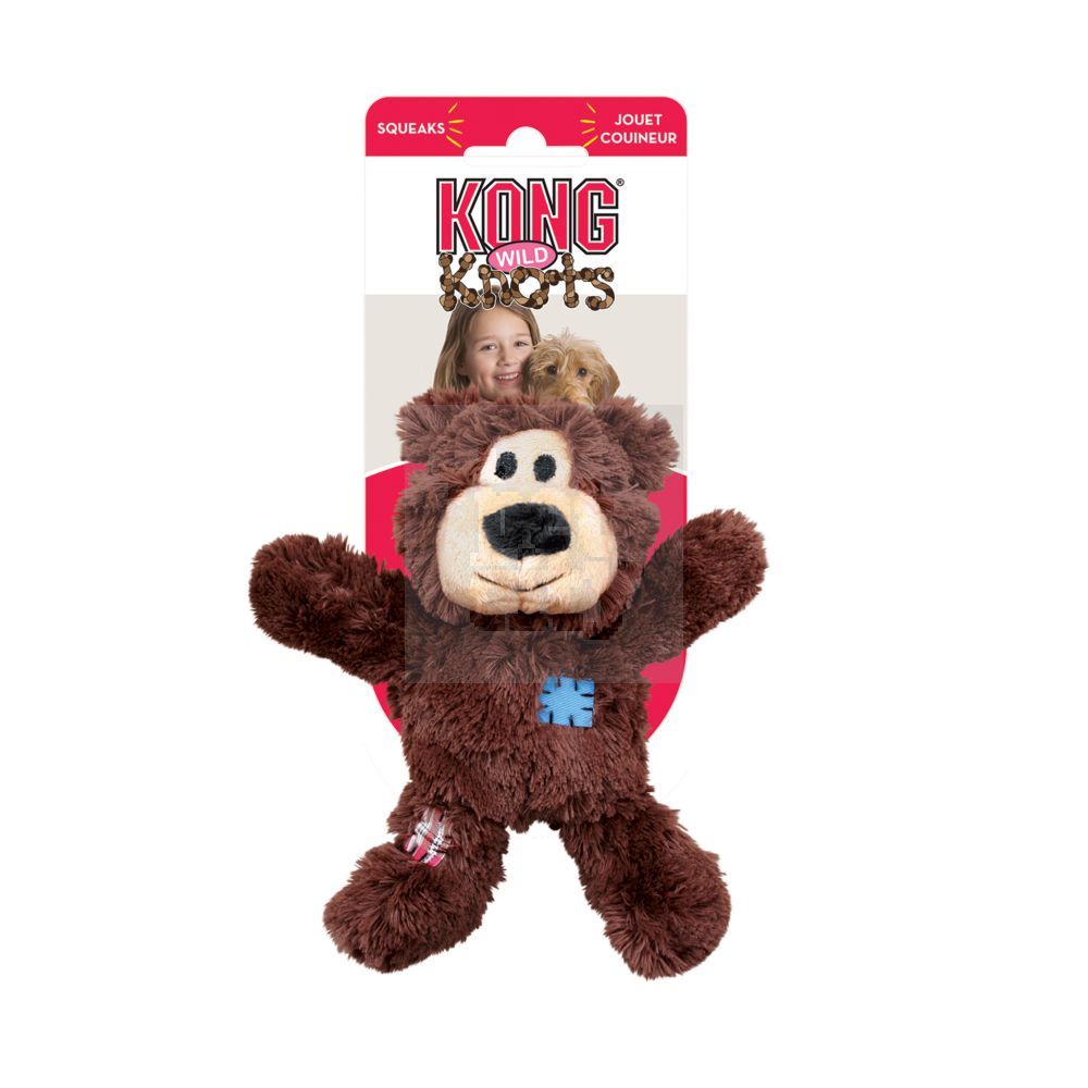 KONG Wild Knots Bears cypsintis žaislas, 18 cm, įv. spalvų -  4