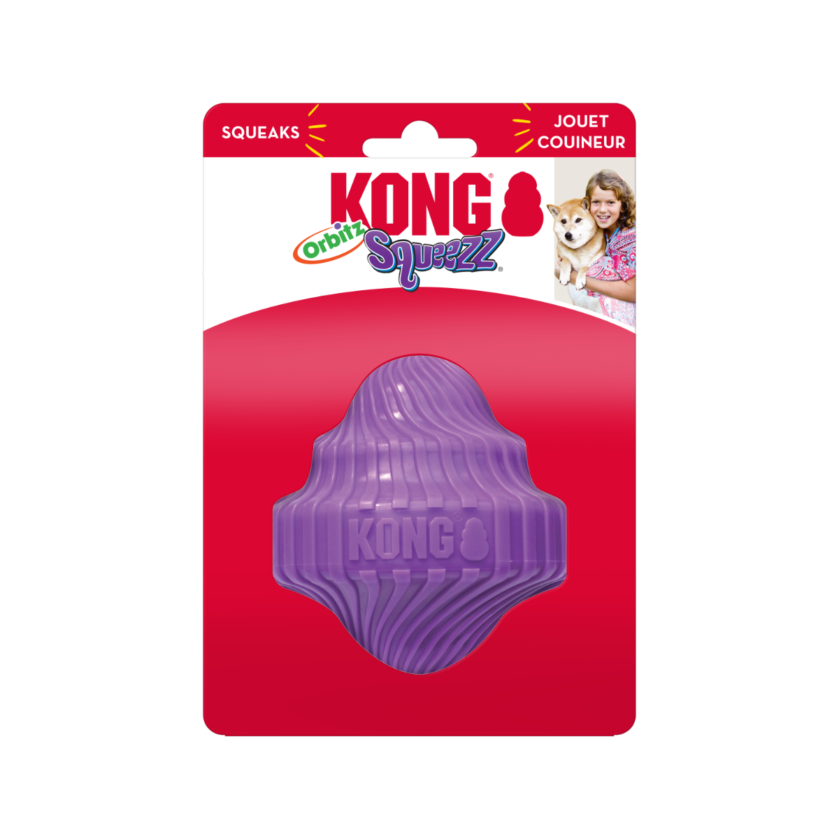 KONG Squeez Orbitz Spin Top žaislas šunims, 11,5 x 11 cm, įv. spalvų -  4