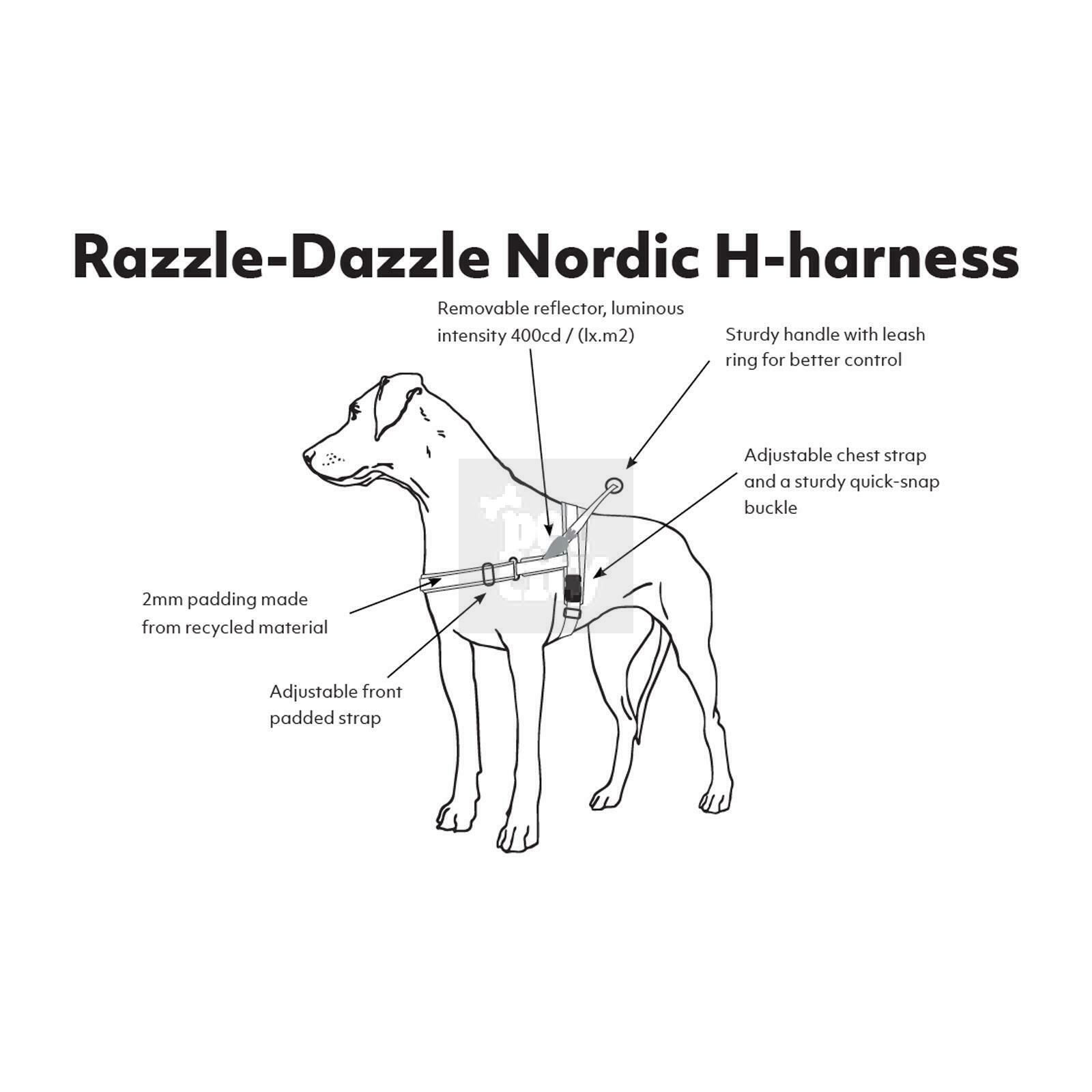 Hurtta Razzle-Dazzle Nordic H formos petnešos, 80-100 cm, juodos -  3