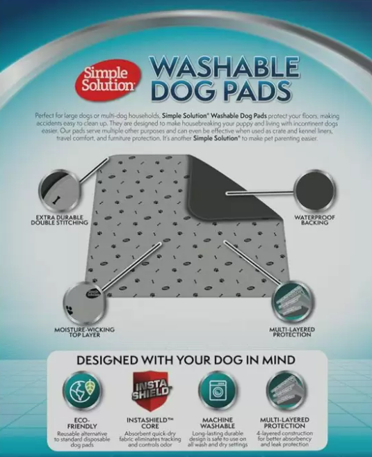 Simple Solution Washable Pads daugkartinės palutės, 2 vnt -  4