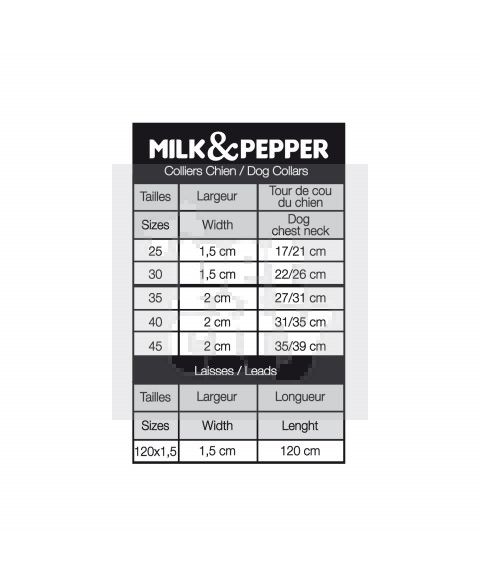Milk&Pepper Imoca pintas antkaklis šunims, 22-26 cm, margas -  3