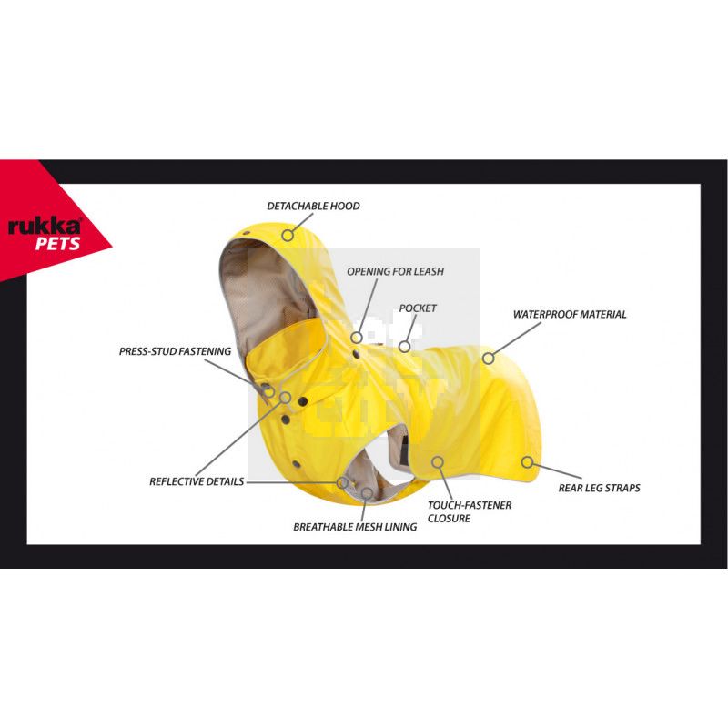 Rukka Raincoat Stream lietpaltis, 45 cm, geltonas -  7
