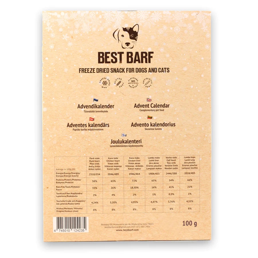 Best Barf advento kalendorius su liofilizuotais skanėstais,100 g -  4