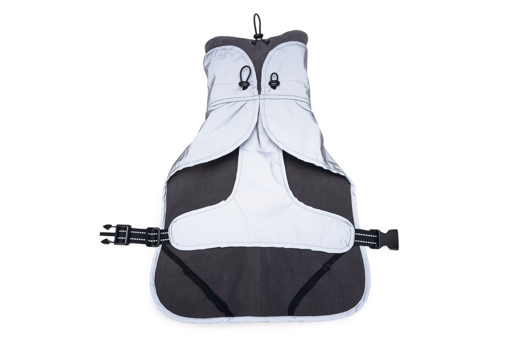 Beeztees Caro šviesą atspindintis lietpaltis šunims, 40 cm, pilkas -  9
