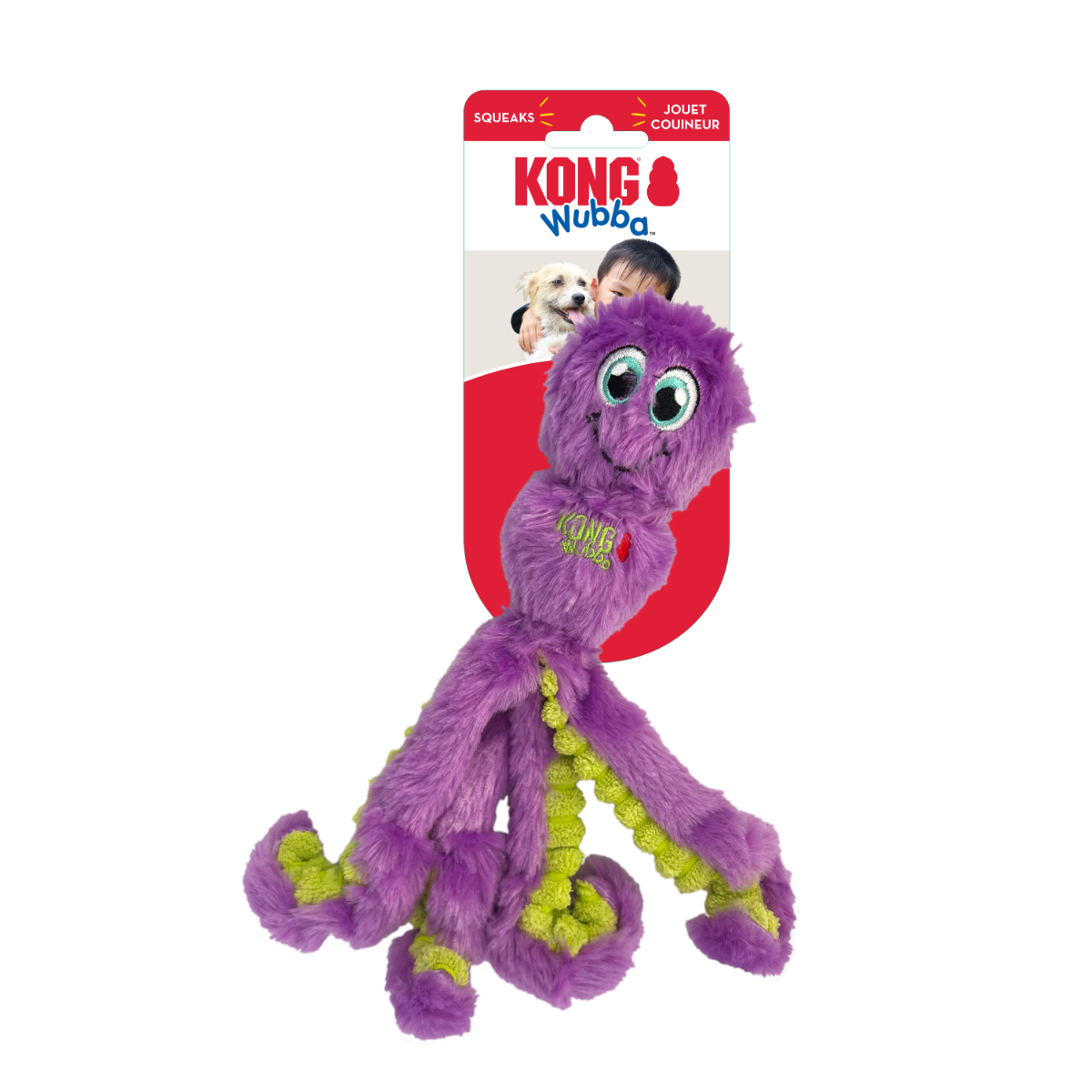 KONG Wubba žaislas šunims aštuonkojis, S/M dydžio, įv. spalvų -  2
