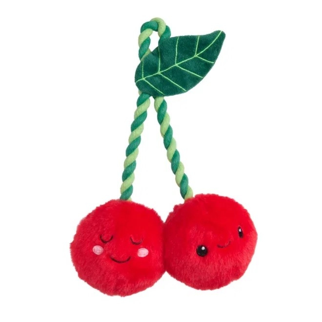L&B JuicyVibes pliušinis žaislas vyšnios su virve -  2