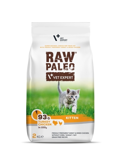 Raw Paleo Kitten sausas maistas kačiukams su kalakut./vištiena, 2 kg -  2