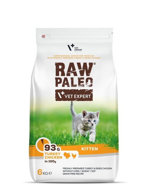Raw Paleo Kitten sausas maistas kačiukams su kalakut./vištiena, 6 kg -  2