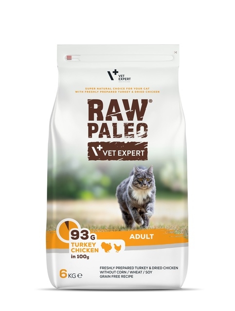 Raw Paleo Adult Cat sausas maistas katėms su kalakut./vištiena, 6 kg -  2