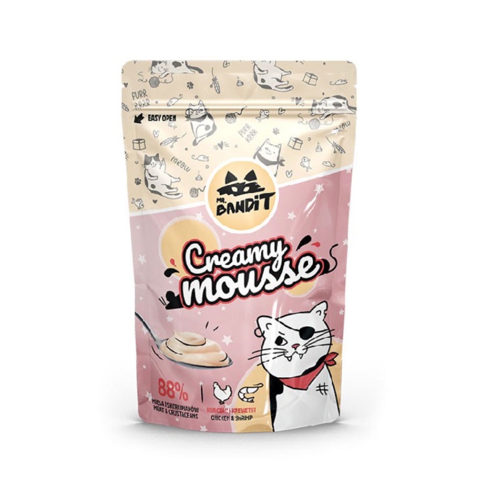 Mr.Bandit Creamy Mousse skanėstai katėms vištiena/krevetėmis, 60g -  2