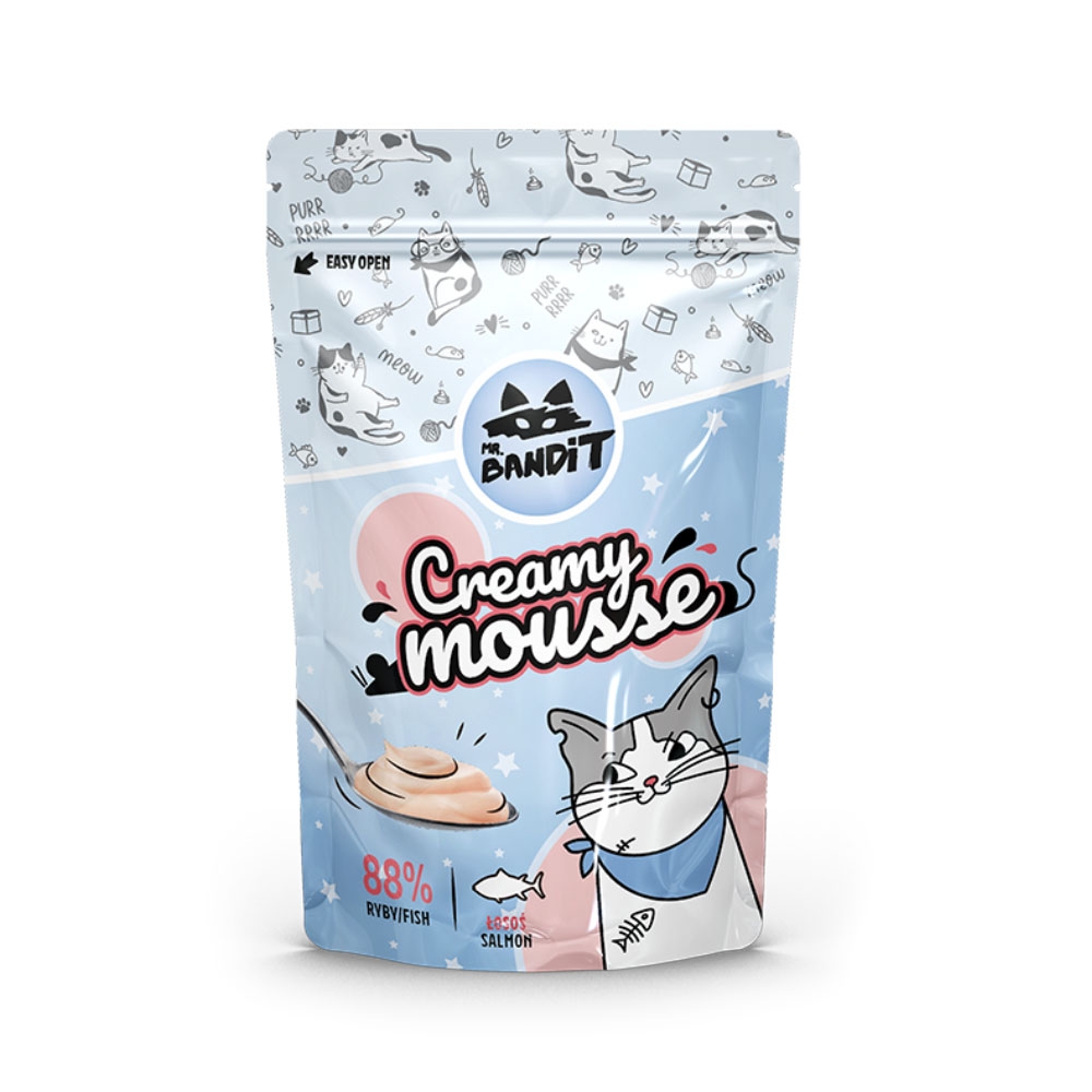 Mr.Bandit Creamy Mousse skanėstai katėms su lašiša, 60g -  2