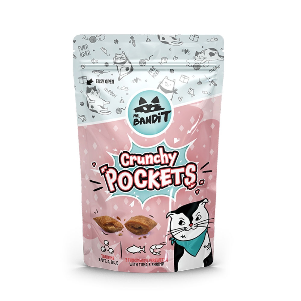 Mr.Bandit Crunchy Pockets skanėstai katėms su tunu ir krevetėmis, 40g -  2