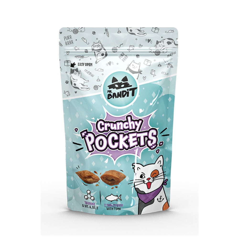 Mr.Bandit Crunchy Pockets skanėstai katėms su tunu, 40g -  2