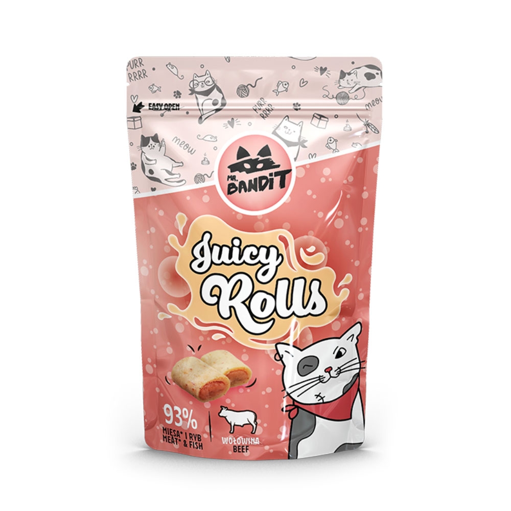 Mr.Bandit Juicy Rolls skanėstai katėms su jautiena, 40g -  2