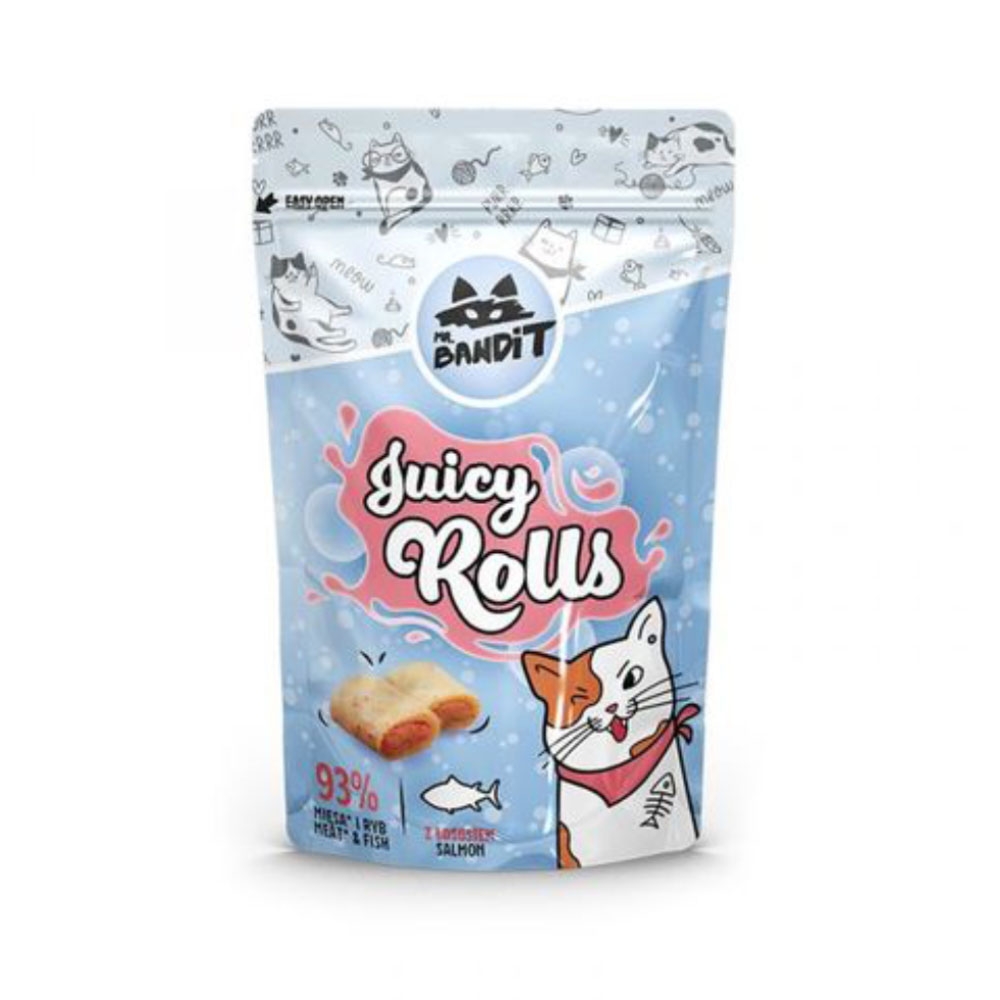 Mr.Bandit Juicy Rolls skanėstai katėms su lašiša, 40g -  2
